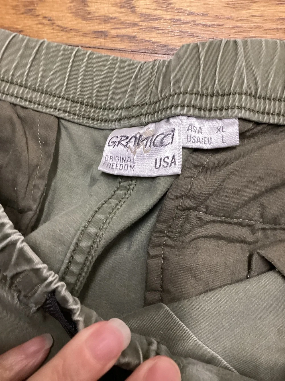 Men's Olive Chino Pants with Built-In Web Belt